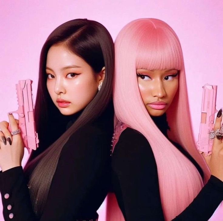 BuzzingPop's tweet image. Nicki Minaj gives a shout out to #Jennie for wearing her ‘Pink Friday’ press-on nails.