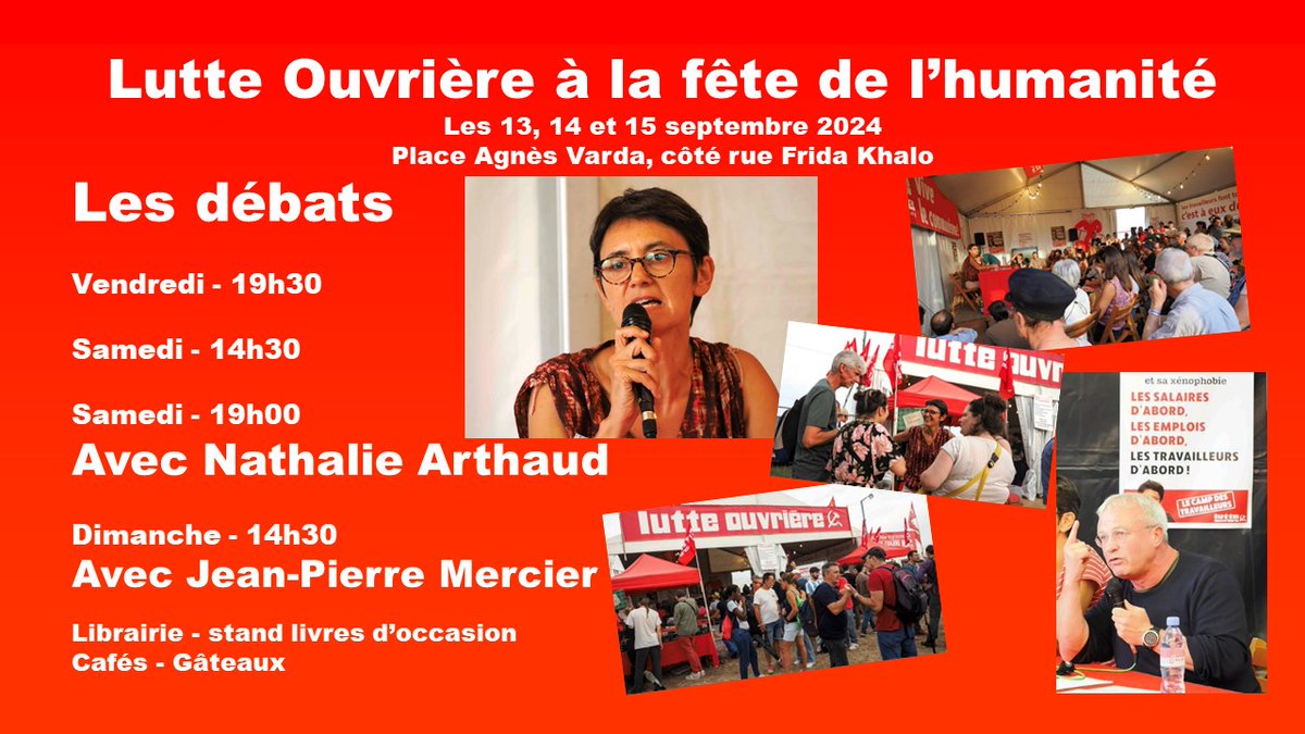 Samedi, rdv à la fête de l'Humanité, j'y anime un débat au stand de LO à 19h.