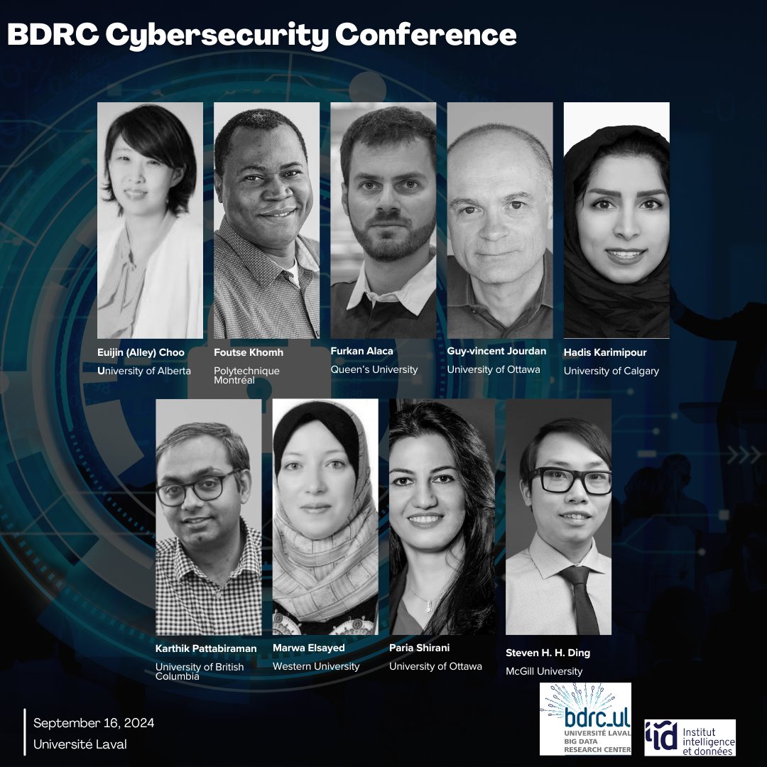 9 conférencier.ère.s participeront à l’animation de notre colloque sur la cybersécurité qui se tiendra le 16 septembre 2024 à l’Université Laval: découvrez les conférences en parcourant les résumés sur surl.li/omfutn. 
Inscription au colloque sur surl.li/ypojxm