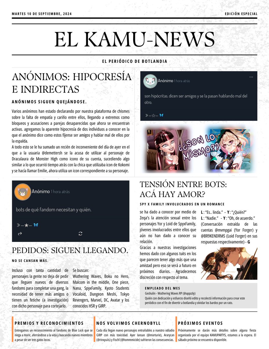 kamuthreads's tweet image. hola les presento nuestro diario del chisme.