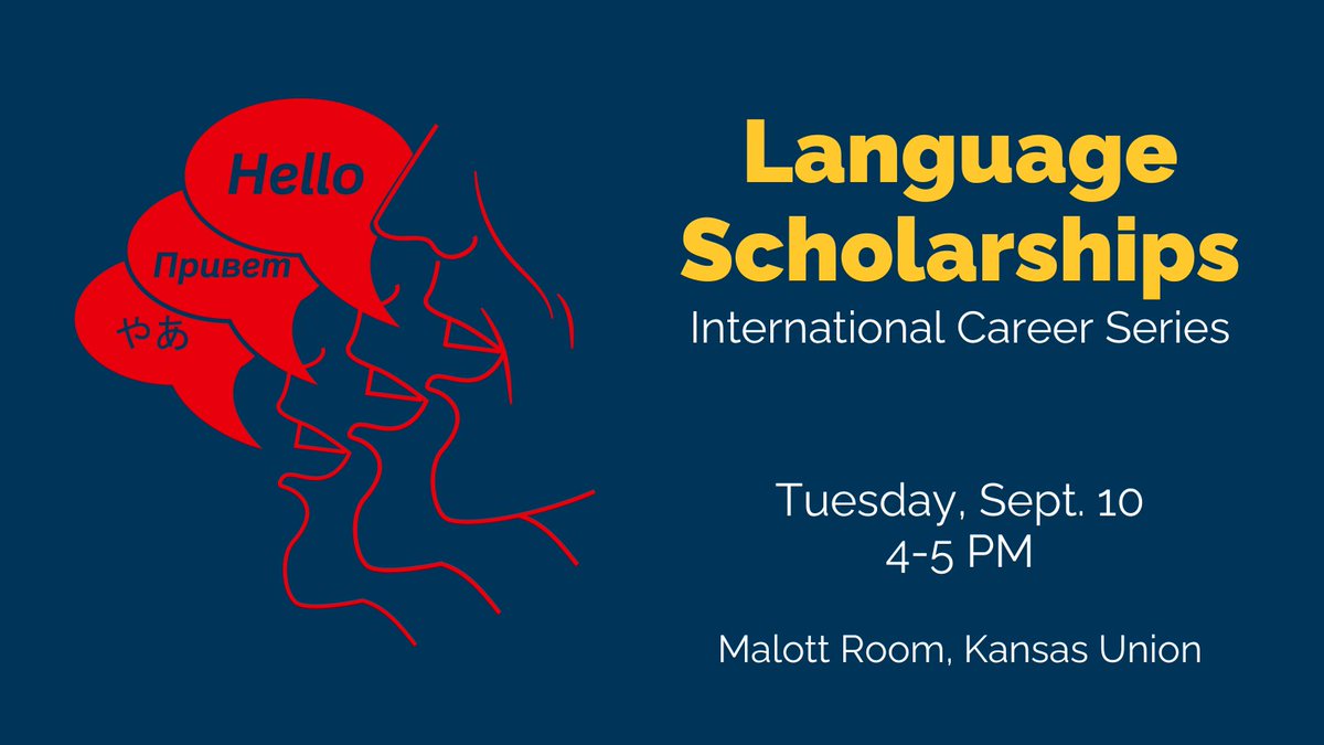 Join the Center for Global &amp; International Studies for Language Scholarships! The presentation, at 4 p.m. in the Malott Room of the Kansas Union, focuses on how to receive funding to learn a new language for an international career. Learn more here: bit.ly/3XjS5Ab 🌏