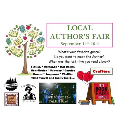 Hi Everyone!

Join me and other local authors this Saturday September 14th for the Brookfield Orchard Local Author’s Book Fair 10:00am - 4:00pm.