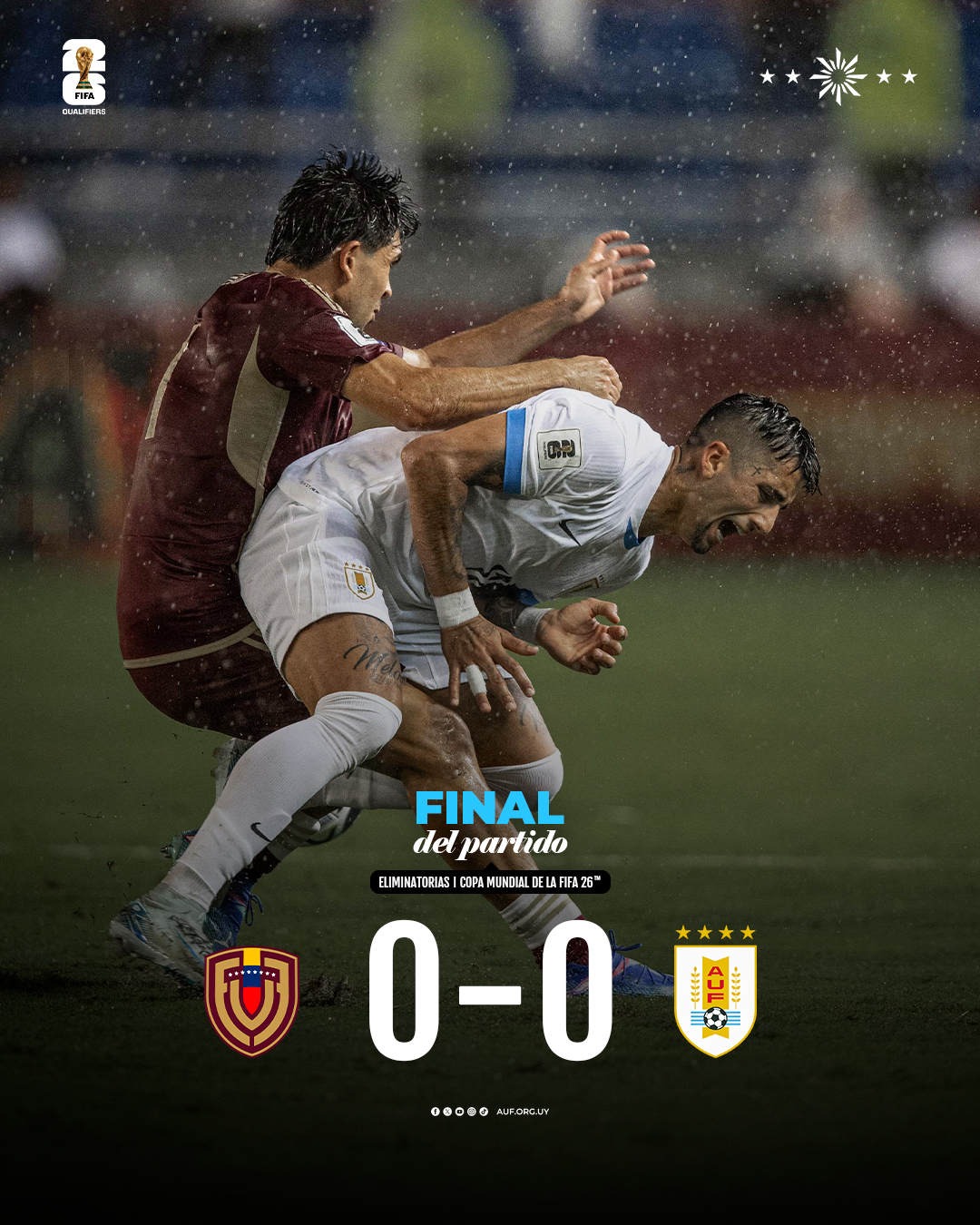 Seleccion Uruguaya on X SeleVinotinto 0 0 Uruguay Eliminatorias Copa Mundial de la FIFA 26 https t qVMBrYJR1J ElEquipoQueNosUne https t QCaohNfLGg X