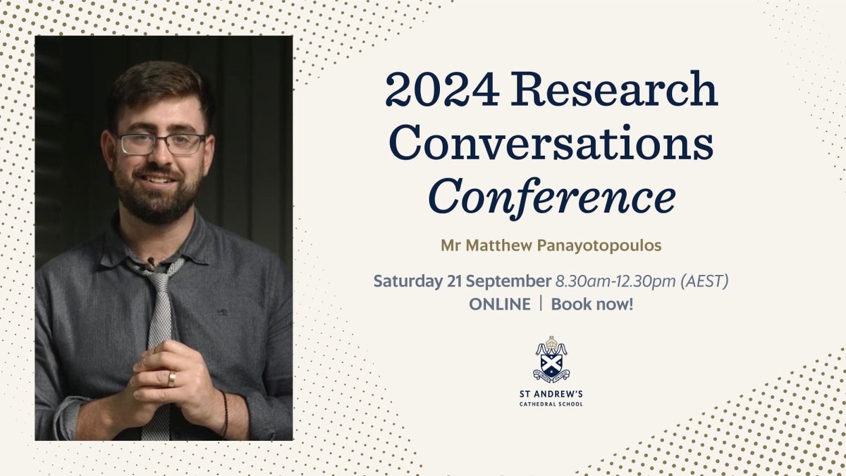 Join @matthewpanayotopoulos at 2024 Research Conversations Conference on Sept 21, 8:30 am - 12:30 pm! His talk, "The Changemakers Project," reveals how students created libraries from shipping containers for disadvantaged communities.

Register: buff.ly/44OeoBG #ResCon24