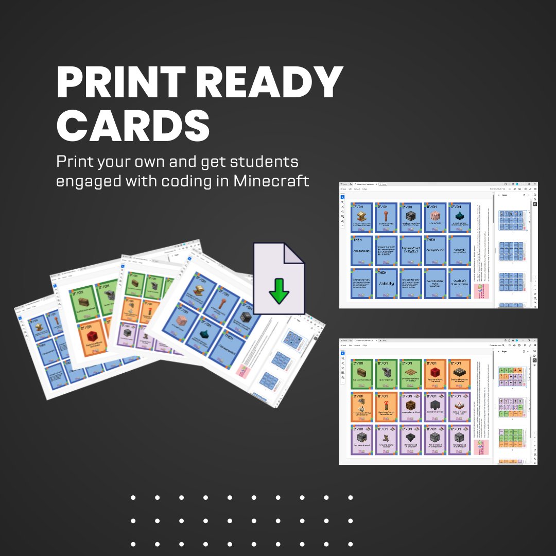 digitalrichards's tweet image. Print Ready 👉 bit.ly/CodeWithMinecr…

These Minecraft cards are perfect for teaching your students coding skills through Minecraft.
#DownloadNow #UnpluggedLearning #Minecraft #CodingForKids #EdTech #MinecraftEdu