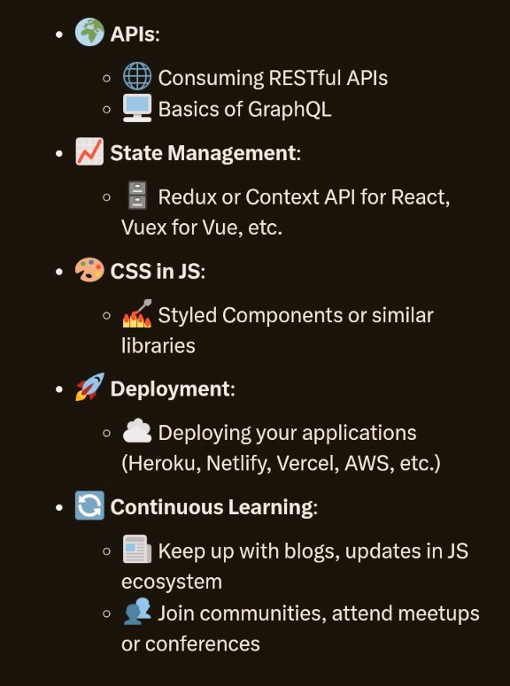 e_opore's tweet image. JavaScript Learning Roadmap step by step. ⬇️