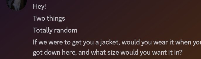 TomstheFox's tweet photo. So I was talking to my partners about how I was bummed I've never been able to afford any of the Ranboo varsity jackets and then one of them messages me this 🥹 of course it may just be something different but.
I love them so much https://t.co/BMdbUXiArs