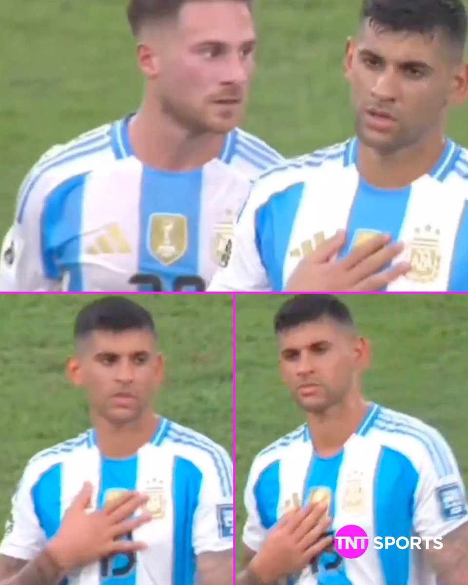 FabrizioRomano's tweet photo. 🏆🇦🇷 Cuti Romero, showing the World Cup badge to the Colombian fans tonight. https://t.co/ixMPTJgMGk