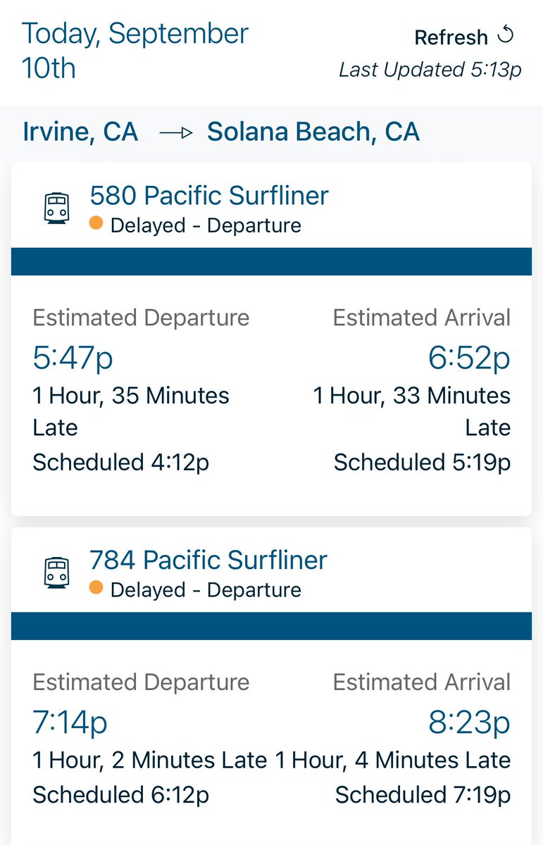 Sucks today. <a href="/PacSurfliners/">Pacific Surfliner</a> #surflineralert