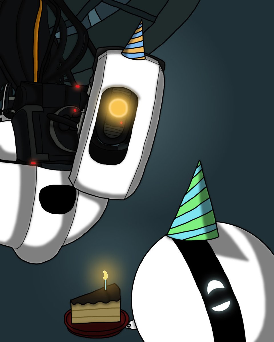 AndrewMulert's tweet photo. I think they would make great friends! Torturing... I mean, testing Humans.

#infinitytrainanniversary #infinitytrain #portal #portal2 #oneone #glados #infinitytrainfanart https://t.co/Gyb09lY4hB