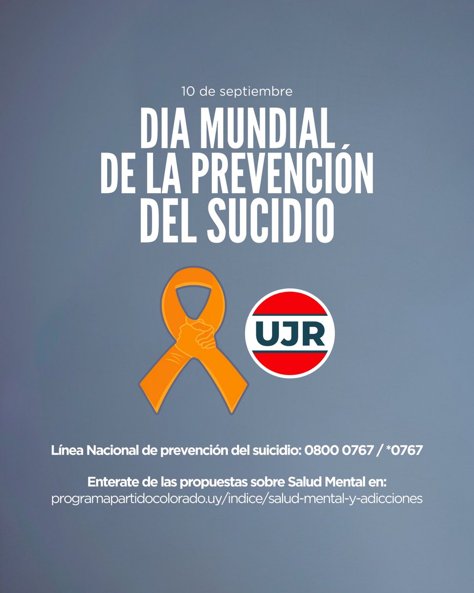 En el marco del Día Mundial de la Prevención del Suicidio, hablemos del tema.

Es necesario promover una cultura que permita su prevención. También acceder con mayor facilidad a profesionales de la materia.

Podés informarte sobre las propuestas en programapartidocolorado.uy/indice/salud-m…