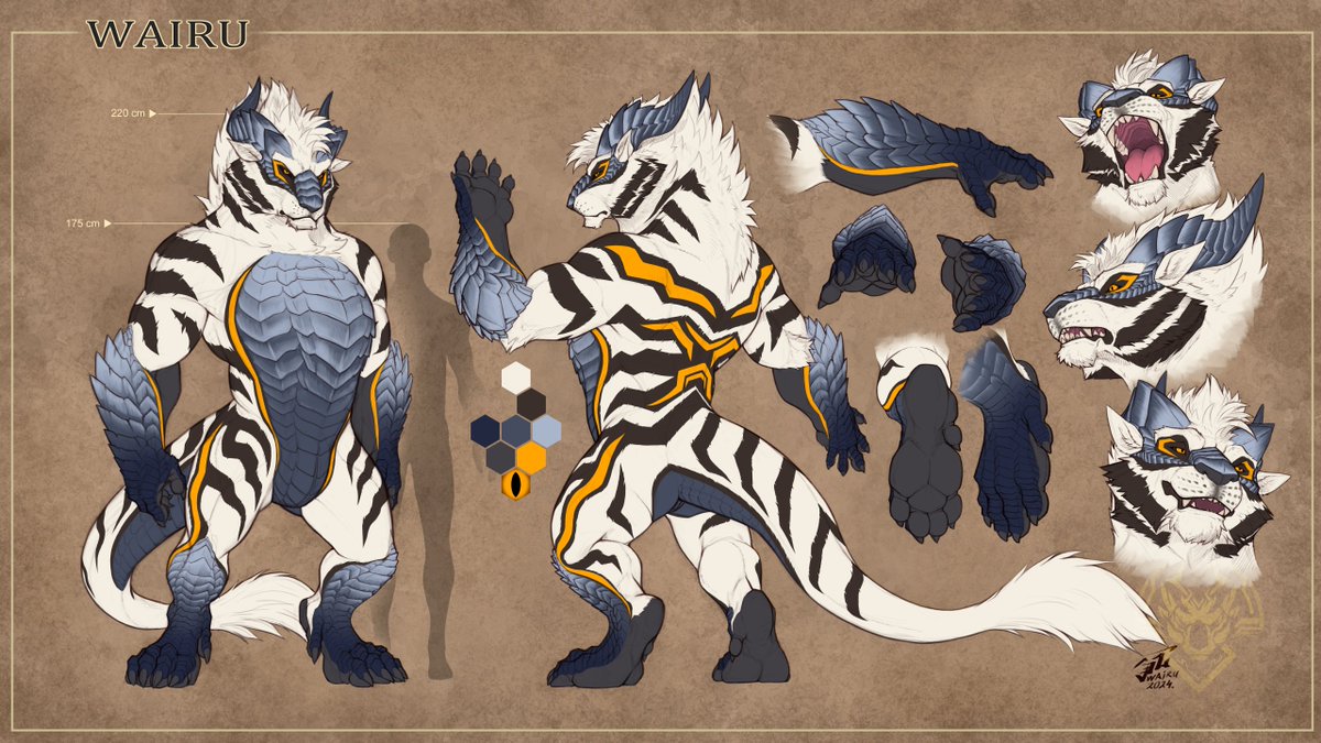 Reference sheet of my main OC - Wairu finally done!