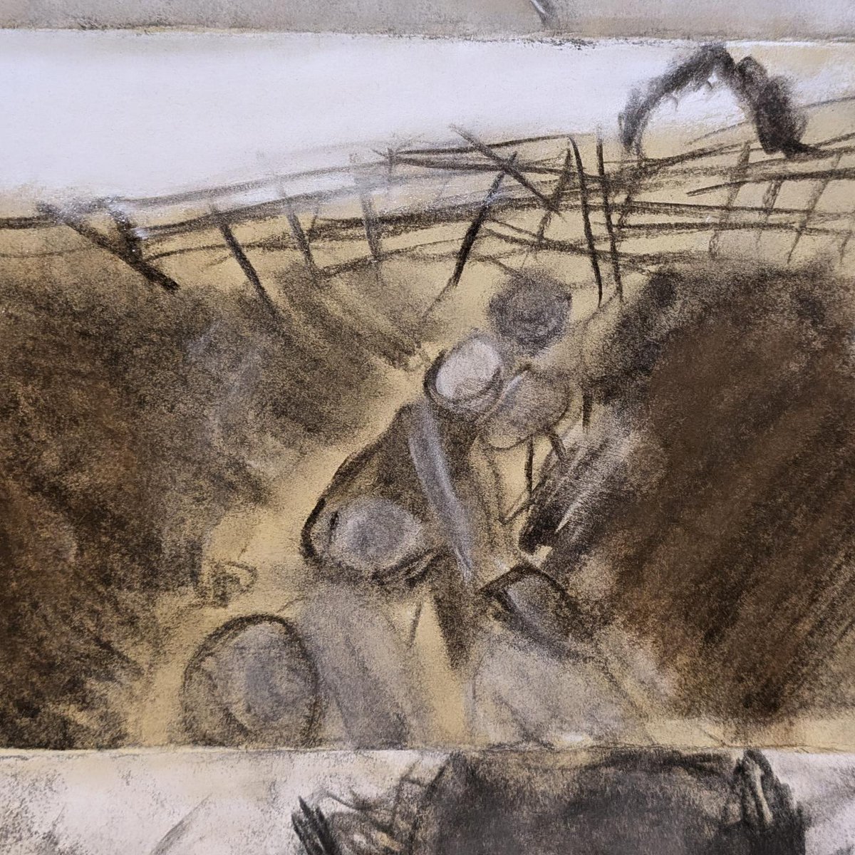 Paul Nash inspired .
Capturing no mans land as a war artist
Year 6
#roleplay
#quicksketches
#charcoalandchalk 
#WW1 #nomansland #primaryartkpo 
#paulnash 
#primaryart
instagram.com/p/C_venlLtPnR/…