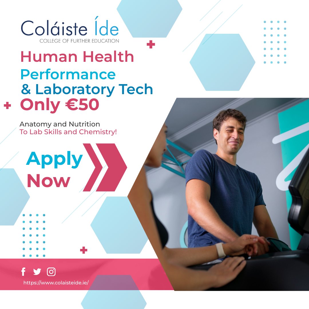 Interested in helping athletes hit the very peak of their abilities? We know exactly what you need to know!

The Human Health Performance Programme at Coláiste Íde gives you a solid foundation that is vital to securing a career in these industries 💪