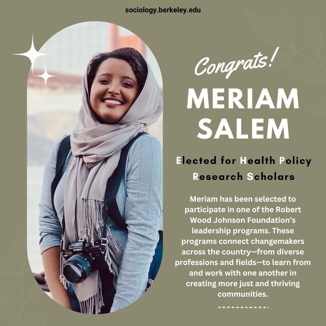 PhD student Meriam Salem, selected for the Health Policy Research Scholars program, will research the impact of securitization policies on behavioral healthcare, aiming to develop community-based solutions that promote a 'culture of health.' healthpolicyresearch-scholars.org/scholars/meria…