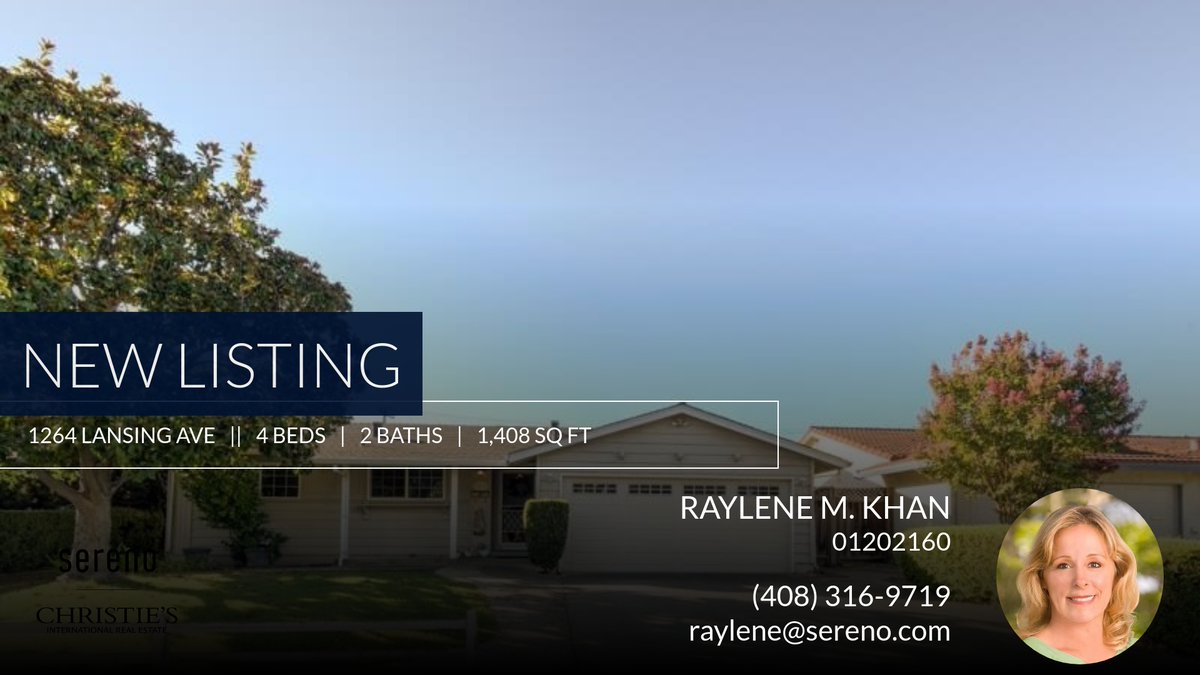 RayleneKhan's tweet photo. 📍 New Listing 📍 Take a look at this fantastic new property that just hit the market located at 1264 Lansing Ave in San Jose. Reach out here or at (408) 316-9719 for more information

Raylene M. Khan
Sereno---
#01202160 https://t.co/s13jP3mg6r https://t.co/iQAjyDl56U