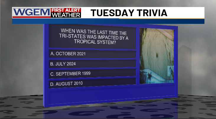 WGEMWeather's tweet photo. On First Alert Weather Now (our 24/7 weather streaming channel) we now have Tuesday Trivia. Here is a look at today's question. Take a guess, then click the link to watch First Alert Weather Now to see the answer and an explanation! -Whitney Williams https://t.co/7tN5MoSeyk https://t.co/NSbIr78XpR