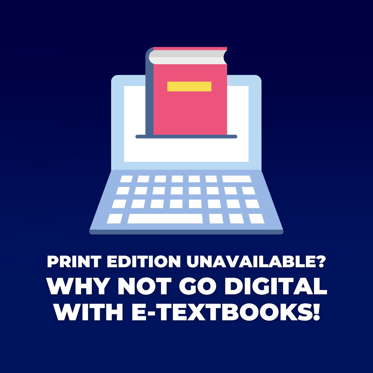 Print textbook unavailable? Why not go digital with e-textbooks! 📚

💻 Always in stock
💰 More affordable
🌎 Eco-friendly
📖 Enhanced accessibility
⏱️ Instant access

Need help with your purchase? We’re here for you! Purchase &amp; contact us at the link in our bio 🔗