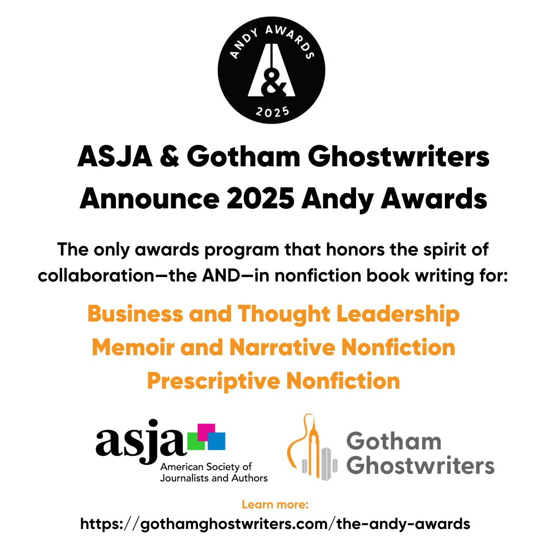 Gotham Ghostwriters (@gothamghosts) on Twitter photo Announcing the return of the Andy Awards, the only awards program that honors the spirit of collaboration—the AND—in nonfiction book writing. Submissions open Friday.
<a href="/asja/">ФДУП відбілювач “ACE”</a>
gothamghostwriters.com/the-andy-award… Announcing the return of the Andy Awards, the only awards program that honors the spirit of collaboration—the AND—in nonfiction book writing. Submissions open Friday.
<a href="/asja/">ФДУП відбілювач “ACE”</a>
gothamghostwriters.com/the-andy-award…