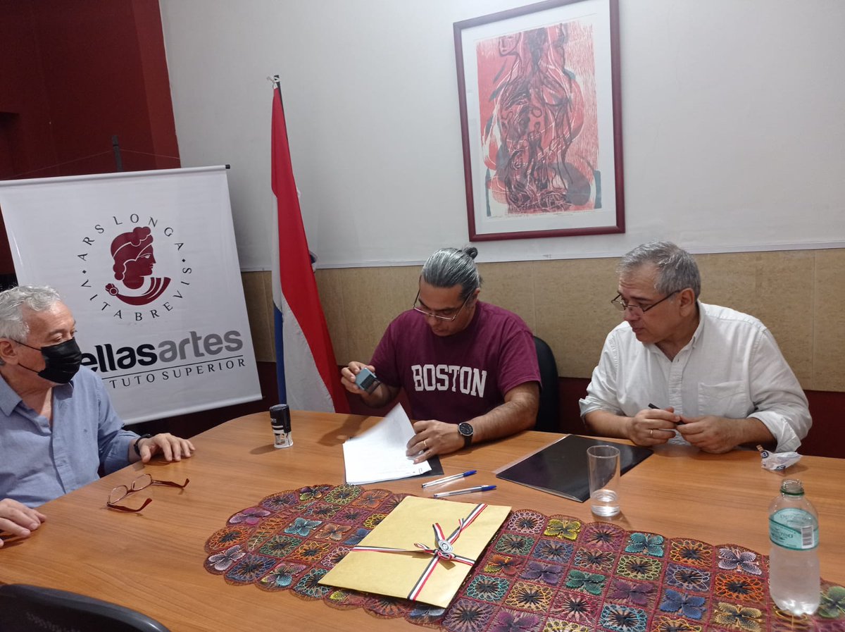 grupomasspy's tweet photo. Con la finalidad de potenciar a pasantes y aprendices en el Grupo MASS, celebramos hoy la firma de convenio de cooperación con el Instituto Superior de Bellas Artes (ISBA). 🤝 https://t.co/LKcpZyR8RN