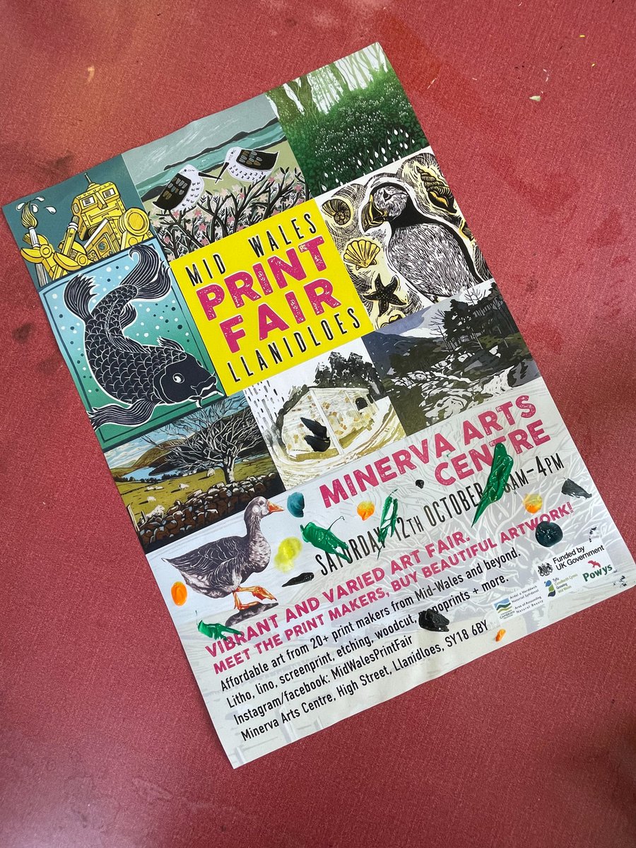 We're giving a little bit of help to this year's Mid Wales Print Fair in Llanidloes. Up to 25 printmakers with inspirational art pieces, many on theme of the Cambrian Mountains. Visit Minerva Arts Centre on 12th of October between 10am and 4pm.
<a href="/CountyTimes/">Powys County Times</a> <a href="/PowysCC/">Powys County Council</a> <a href="/GrowInPowys/">Grow In Powys - The Powys CC Regeneration Team</a>
