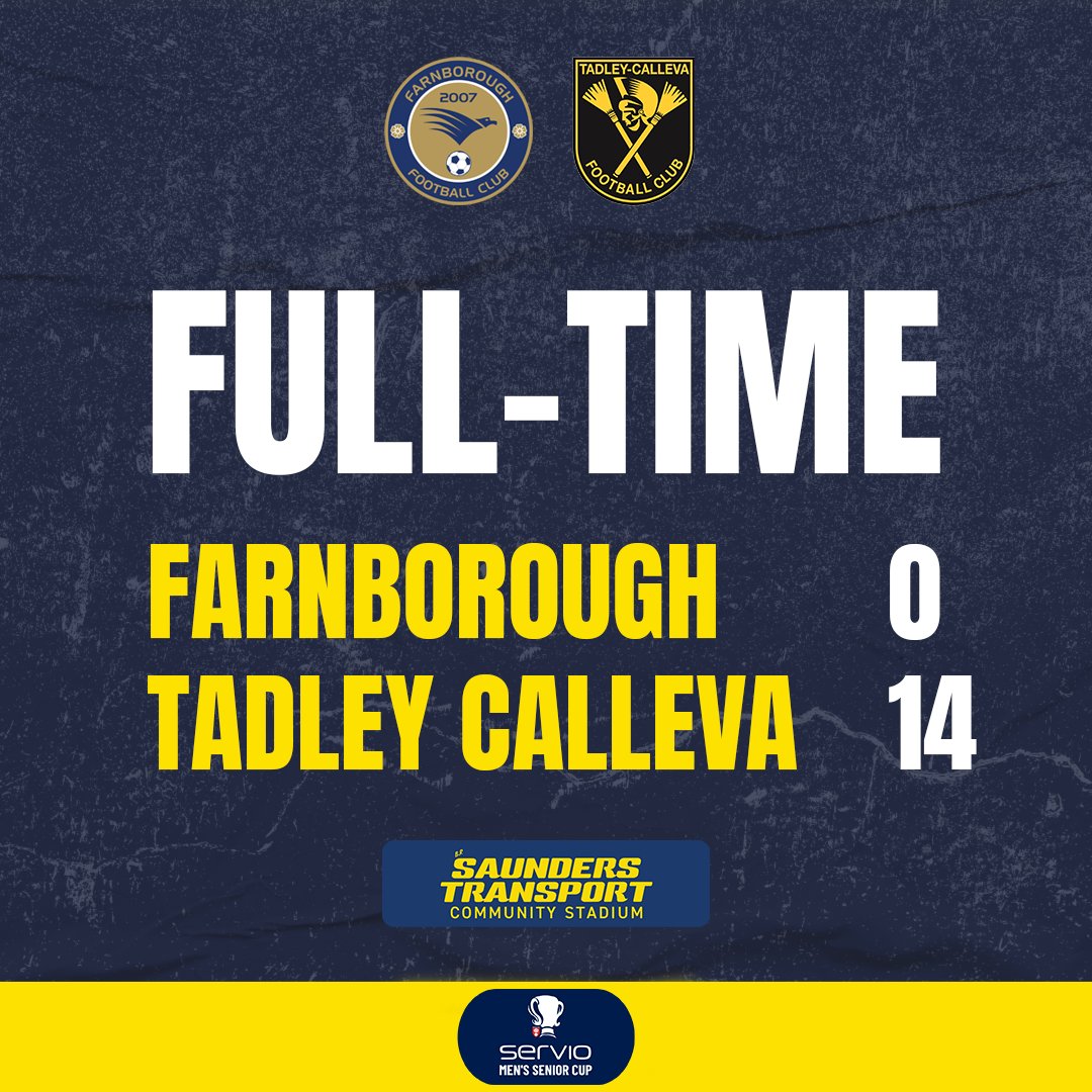 ⏹️ The Referee spares us any stoppage time. 

Best of luck to @tadleycallevafc in the next round.