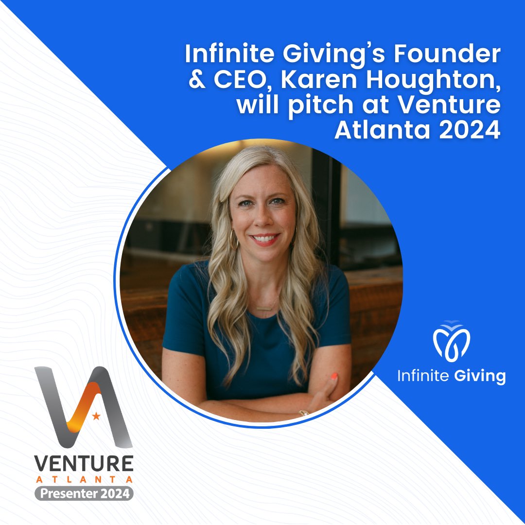 Infinite Giving (@infinitegiving_) on Twitter photo We are thrilled to announce that Infinite Giving has been selected as a presenting company at <a href="/VentureAtlanta/">Venture Atlanta</a>!
<a href="/kc_houghton/">Karen Houghton</a> will take the stage at #VA2024 to pitch Infinite Giving in the early-stage company category.
We look forward to attending. See you there! We are thrilled to announce that Infinite Giving has been selected as a presenting company at <a href="/VentureAtlanta/">Venture Atlanta</a>!
<a href="/kc_houghton/">Karen Houghton</a> will take the stage at #VA2024 to pitch Infinite Giving in the early-stage company category.
We look forward to attending. See you there!