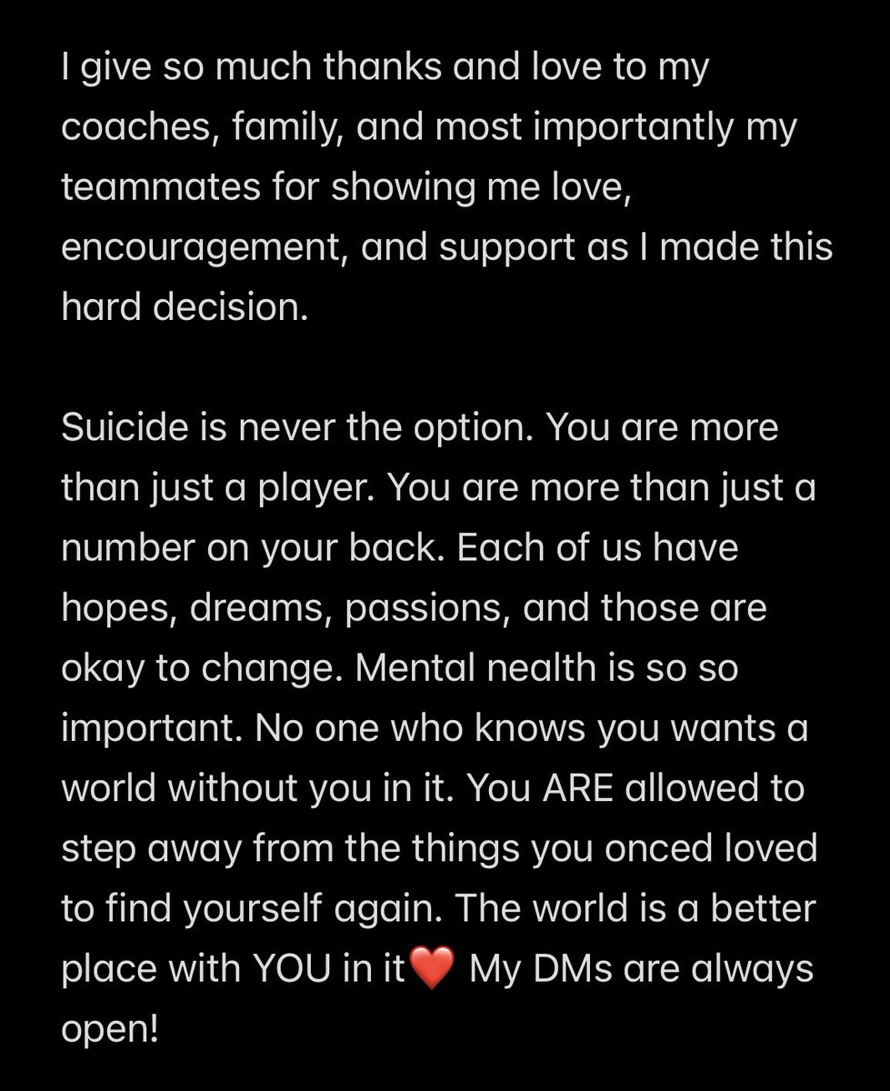 AndiHouseholder's tweet photo. In honor of World Suicide Prevention Day, I feel it is my responsibility as a mental health advocate and @MorgansMessage ambassador to share my recent decision and story with the soccer community. So, here it is 🦋🦋🦋 https://t.co/0FD7o5JBsq