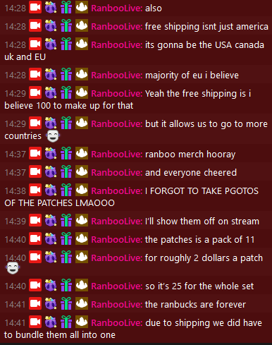 OKAY LOTS OF GOOD MERCH INFO!!
- varsity ~$80, hoodie ~$70, patches (pack of 11) $25
- prices are a little higher as MOST items will have the shipping cost intertwined in the total
- FREE SHIPPING IN US, UK, CA, &amp; MOST EU ($100+ purchases free shipping)
- ranbucks are forever!!