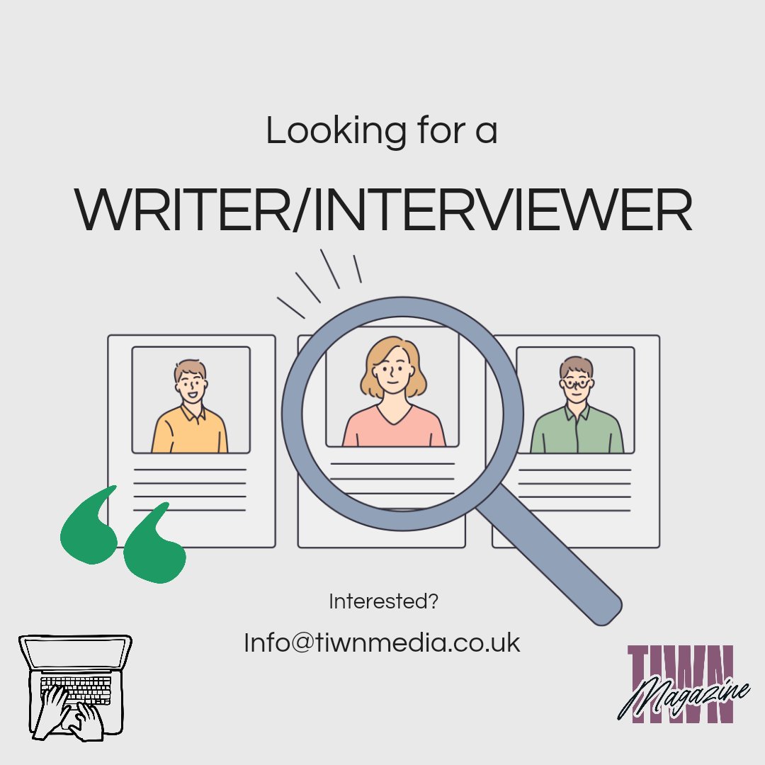 TIWN Media (@tiwnmedia) on Twitter photo Fancying interviewing some of the amazing artists we're featuring in issue 9 of TIWN Magazine?
Do you have a specific article/feature you feel would fit in a music, media and creative arts magazine?
If this sounds like you, drop us a DM or email: info@tiwnmedia.co.uk
Any Fancying interviewing some of the amazing artists we're featuring in issue 9 of TIWN Magazine?
Do you have a specific article/feature you feel would fit in a music, media and creative arts magazine?
If this sounds like you, drop us a DM or email: info@tiwnmedia.co.uk
Any