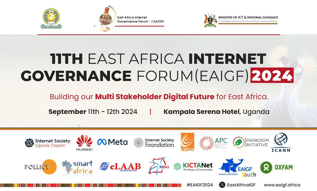 ISOCUg's tweet image. 📢Join and participate in the @EastAfricaIGF remotely.

📡Have your say on building a multi stakeholder digital future for East Africa.🇺🇬 🇰🇪 🇹🇿 🇷🇼 🇸🇸🇧🇮

Register here 👇🏿 us06web.zoom.us/meeting/regist…
#EAIGF2024