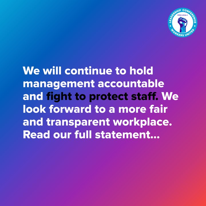 We are excited to announce the ratification of the first Collective Bargaining Agreement for The Leadership Conference on Civil and Human Rights and The Leadership Conference Education Fund as of August 27, 2024!