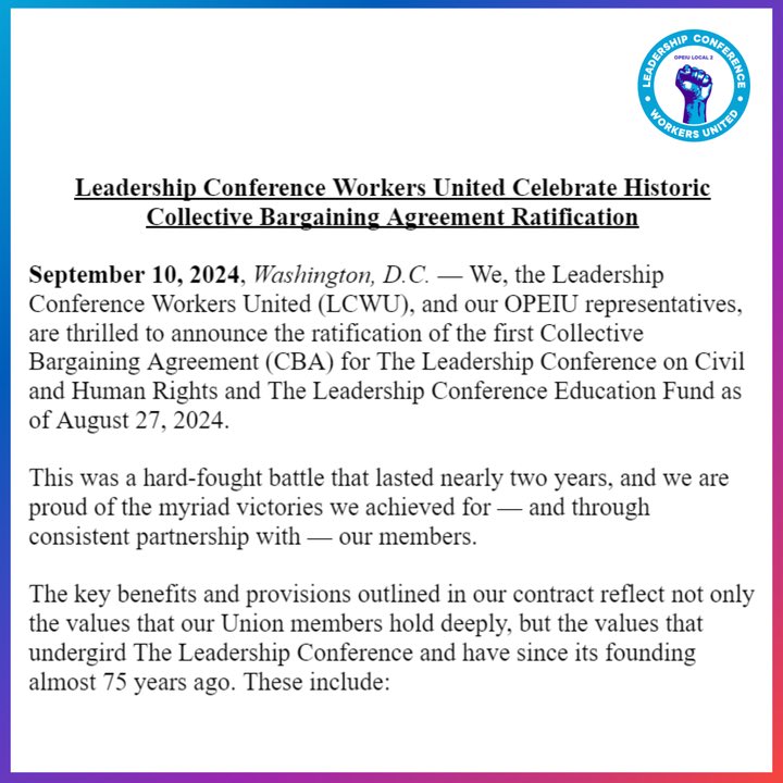 Leadership Conference Workers United tweet media