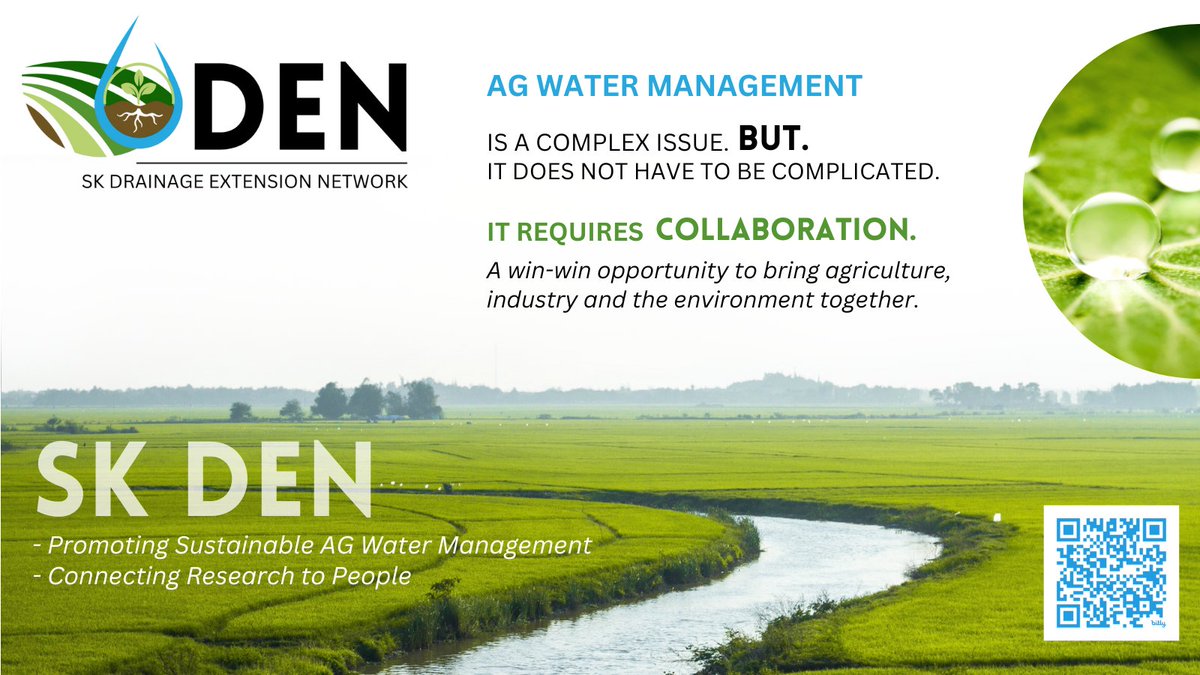 Announcing the newly formed SK Drainage Extension Network (SK DEN)! 
🔹 Landowners, AG organizations, industry, researchers and government collaborating to promote &amp; innovate responsible water management. Read the press release here - bit.ly/4e9u0mC