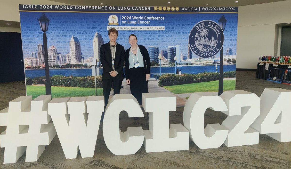 Our spatial dream team- Tricia and our PhD student Michael at WCLC #wclc
