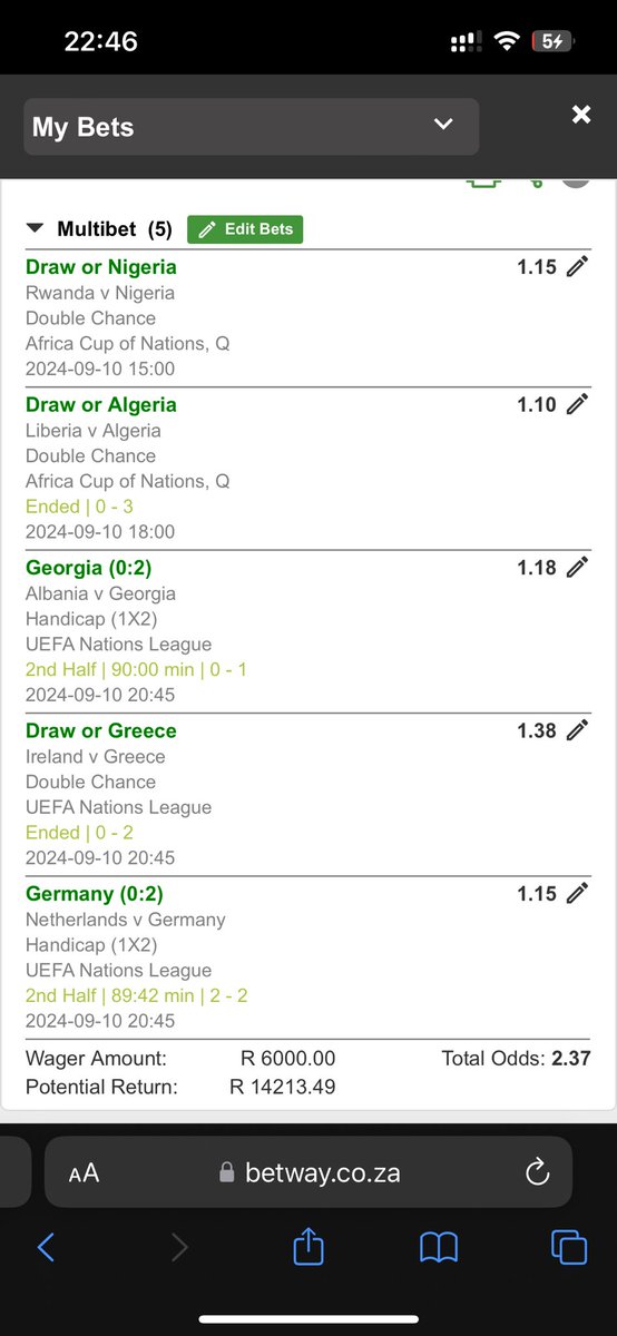 Novysunny's tweet photo. That feeling when you get the ‘Congratulations, you won!’ message after betting on the national teams 🤩💸. I swear, I almost hugged my phone! Now to act like I knew it all along 😎 
Over 20k profit made
#BettingWin #NationalTeamVictory #MrSimplicity
@PunterSpace  @football_papi https://t.co/txsLGMVPBa