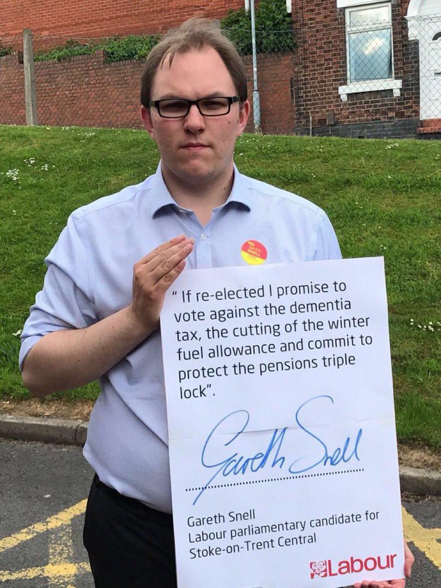 joerichlaw's tweet image. Here is Labour’s new MP for Stoke-on-Trent Central Gareth Snell promising (before the election) to vote against the cutting of pensioners’ Winter Fuel Allowance and protect the pensions triple lock.