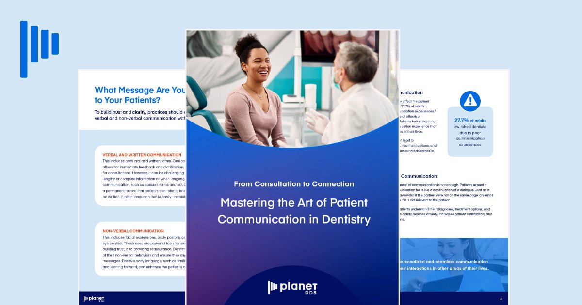 In 2021, almost a third of adults switched dentists due to a poor communication experience, and we don't predict that statistic will be going down. How does communication make a difference in your practice?
#communication #patientexperience #dental
planetdds.com/resource-libra…