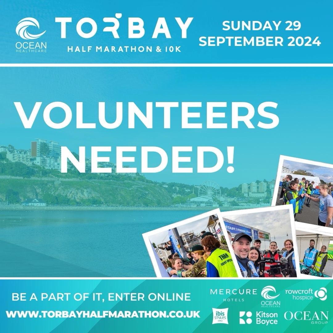 Torbay Half Marathon and 10k (@tqhalfmarathon) on Twitter photo π VOLUNTEERS NEEDED! π
Help support the <a href="/OceanHealthUK/">Ocean Healthcare</a> Torbay Half Marathon and 10k 2024 by being a volunteer! ππ
Sign up at torbayhalfmarathon.co.uk/volunteer
For any questions or queries, please email info@taurusevents.co.uk π VOLUNTEERS NEEDED! π
Help support the <a href="/OceanHealthUK/">Ocean Healthcare</a> Torbay Half Marathon and 10k 2024 by being a volunteer! ππ
Sign up at torbayhalfmarathon.co.uk/volunteer
For any questions or queries, please email info@taurusevents.co.uk