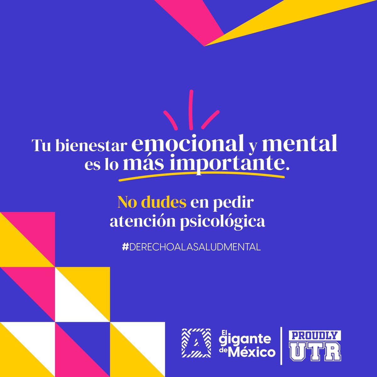 🟡🫶🏻 ¡Tu salud mental y emocional es lo más importante!
En UTR contamos con apoyo psicológico.
comunícate al 449 786 09 84, extensión 4001 
o visita la oficina de Enore en la planta baja del edificio C
#SeptiembreAmarillo
#SaludMental
#SomosUTR
