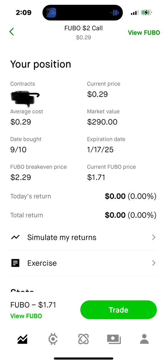EarlyAdapter's tweet image. Grabbed this $fubo call that’s a bit further out for a lower price as insurance. Almost 2x the other contract quantity then #fubo #fubotv @fuboTV #BTC         #Bitcoin    #traidingapes #Bybit #cryptosignals #btcsignal #bitcoinsignal  #prediction #cryptotrader #cryptonews…