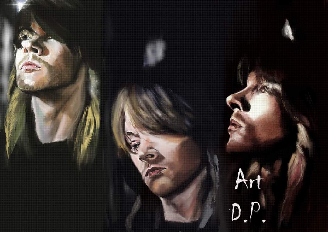 DessyPanayotova's tweet photo. Well… 😊 My collage of these three drawings is finished 🖌️🌹🎨
#myart #collagedrawing #axlrose #gunsnroses #digitalart #procreate #estranged https://t.co/cDHN8NhZ17