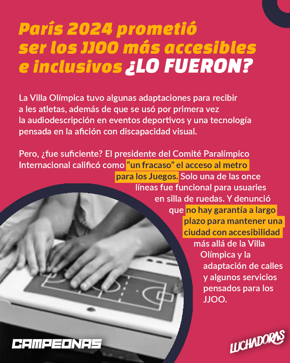 LuchadorasMX's tweet photo. Los #ParalimpicosParis2024 🫶 nos permitieron celebrar durante 11 días con todes les atletas, pero también nos dejaron claro que aún faltan muchas reflexiones por dar y mucho camino por recorrer.⚠️
Texto de @ginxglez 🔥

https://t.co/v0BVK2wtxU https://t.co/EJg3L4szfN