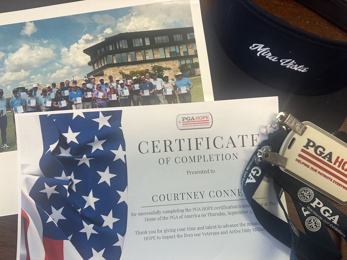 ConnellConnell's tweet image. A special thank you to our National Trainer Jordan LeBlanc &amp;amp; our leader Brandy Cain who helped us become PGA HOPE Certified recently to instruct &amp;amp; serve our nation’s Veterans. 🇺🇸⛳️🇺🇸‼️ I am so grateful for everything we learned… it was very special!