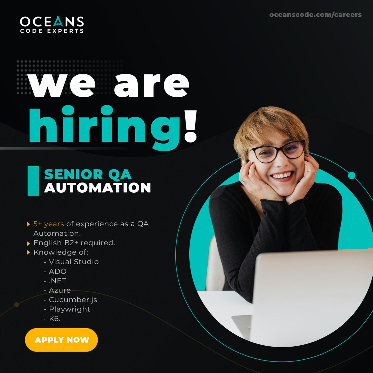 oceans_code's tweet image. 🚀 Oceans Code Experts is hiring a Senior QA Automation Engineer! If you&apos;re detail-oriented and proactive, join our innovative team and work on exciting projects. Ready to grow in a collaborative environment? Apply now!

#WeAreHiring #QAEngineer #QAAutomation #JobPost #JobPost