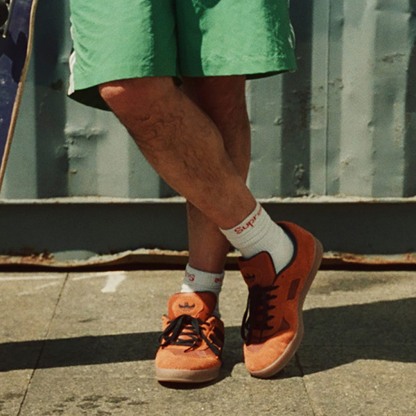 The fox red/black-burnt sienna Mark Gonzales x adidas Aloha Super