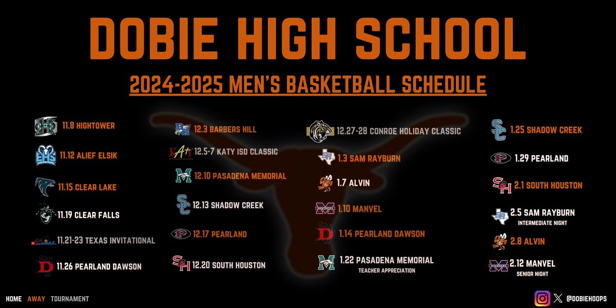 DobieHoops's tweet photo. 2024-25 Season Schedule 

WE > me 🤘🏽

@PasadenaISD_TX @AthleticsDobie @DobieSportsMed @AthleticsPISD @djones8301 @GDayHoopScout @bigsloan32 @RcsSports @GHAHoops https://t.co/d2Nh3XWVzT