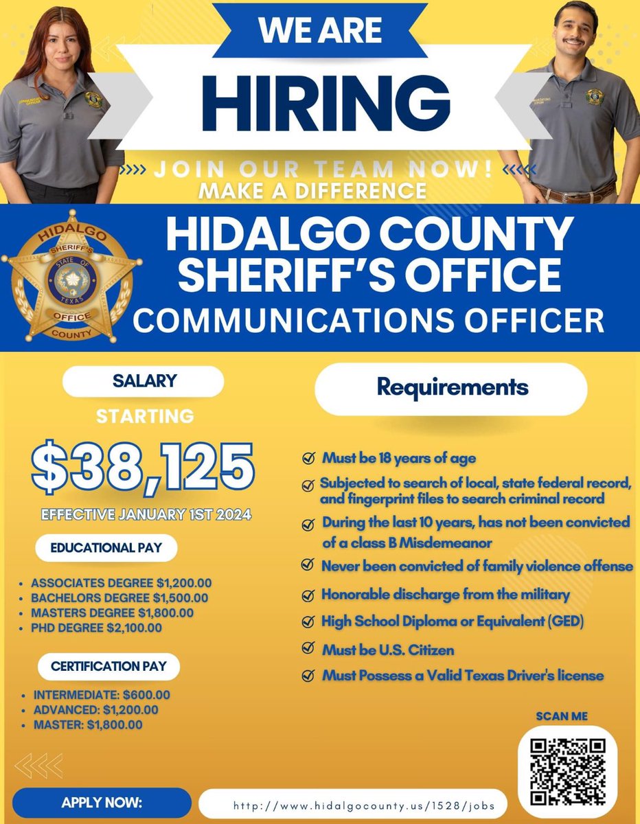 We currently have openings for Communications Officer.  Come join our team.