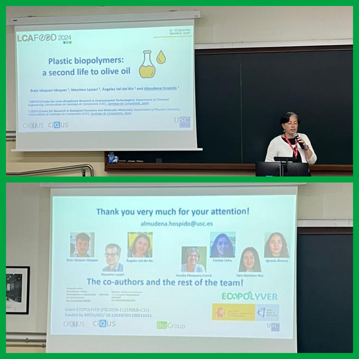 Oral presentation at the #LCAFOOD2024 on the valorisation of oily streams into PHA with focus on the EoL of the plastic materials disposed on the terrestrial compartment. 
A fruitful collaboration between <a href="/cretus_usc/">CRETUS</a> and <a href="/ciqususc/">CiQUS</a> 🔝🔝
<a href="/BraisVzqz/">Brais Vázquez Vázquez</a> #ecopolyver <a href="/biogroup_usc/">Biogroup</a>