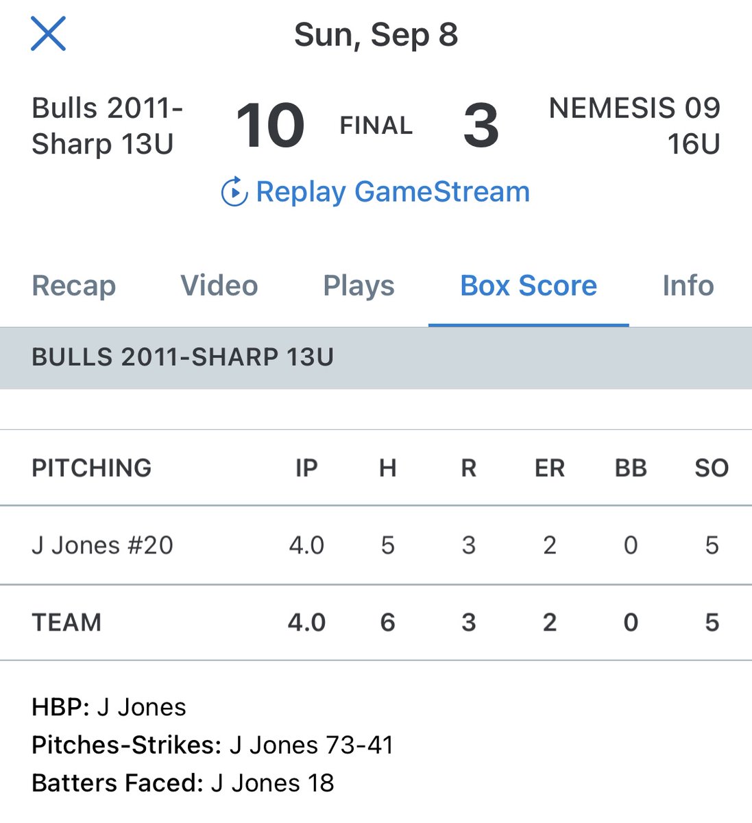 Julianne Jones (2030) (@jmjones2030) on Twitter photo Played up in 16U this weekend with my girls on <a href="/BullsSharp/">Bulls 2011-Sharp</a>. Got the win, and set a new in-game PR of 57 MPH! #bullssoftball <a href="/RRaidersSB/">Randolph Softball</a> <a href="/RRaidersAthl/">Randolph Raiders</a> <a href="/HarvardSB/">Harvard Softball</a> <a href="/YaleSBCamps/">Bulldog SB Camps</a> <a href="/PrincetonSoftb1/">Princeton Softball</a> <a href="/DartmouthSball/">Dartmouth Softball</a> <a href="/YaleSoftball/">Yale Softball</a> <a href="/Penn_Softball/">Penn Softball</a> @armywp_softball <a href="/ColumbiaSoftbal/">Columbia Softball</a> Played up in 16U this weekend with my girls on <a href="/BullsSharp/">Bulls 2011-Sharp</a>. Got the win, and set a new in-game PR of 57 MPH! #bullssoftball <a href="/RRaidersSB/">Randolph Softball</a> <a href="/RRaidersAthl/">Randolph Raiders</a> <a href="/HarvardSB/">Harvard Softball</a> <a href="/YaleSBCamps/">Bulldog SB Camps</a> <a href="/PrincetonSoftb1/">Princeton Softball</a> <a href="/DartmouthSball/">Dartmouth Softball</a> <a href="/YaleSoftball/">Yale Softball</a> <a href="/Penn_Softball/">Penn Softball</a> @armywp_softball <a href="/ColumbiaSoftbal/">Columbia Softball</a>